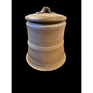 RARE Clay Pottery Jar W/Lid. Artist Signed. 5.5"T. OOAK Made In Maine